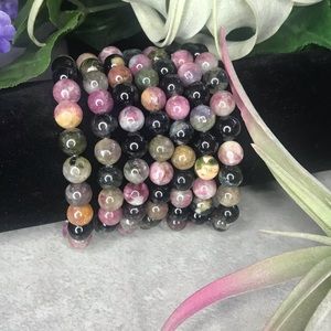 Watermelon Tourmaline crystal/gemstone bracelet
